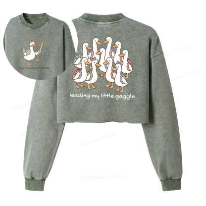 Pagewings Back to School Washed Crop Sweatshirt