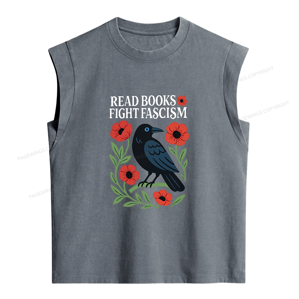 Pagewings Fight Fascism Women's Washed Tank Top