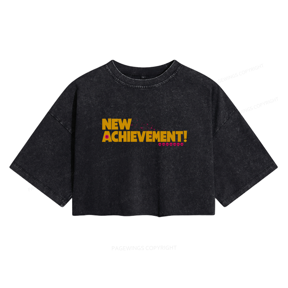 Pagewings New Achievement Women's Washed Cropped T-shirt