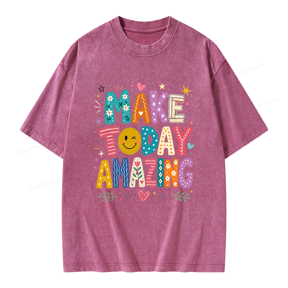 Pagewings Make Today Amazing Unisex Washed T-shirt