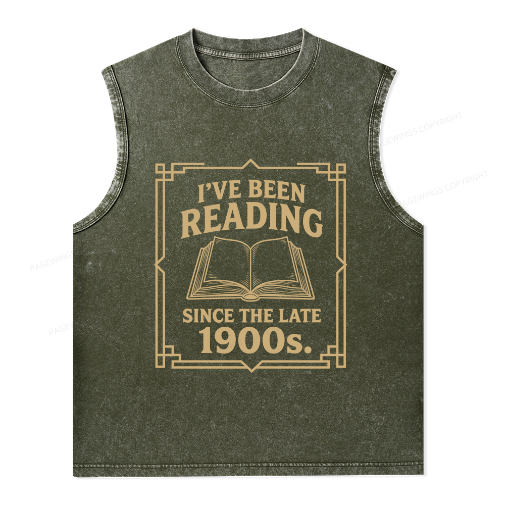 Pagewings I’ve Been Reading Since The Late 1900s Unisex Washed Tank Top