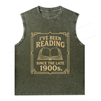 Pagewings I’ve Been Reading Since The Late 1900s Unisex Washed Tank Top