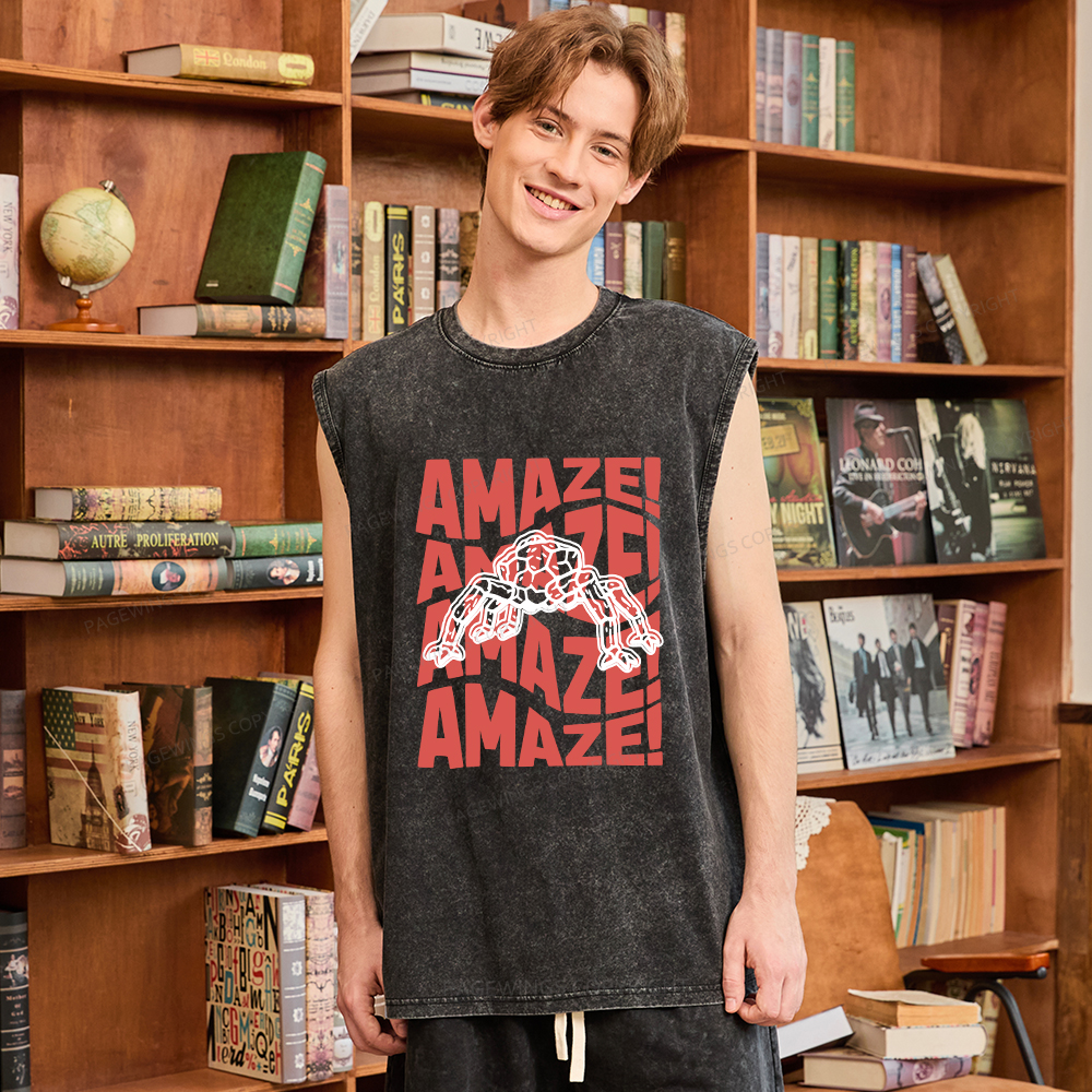 Pagewings Amaze Space Unisex Washed Tank Top