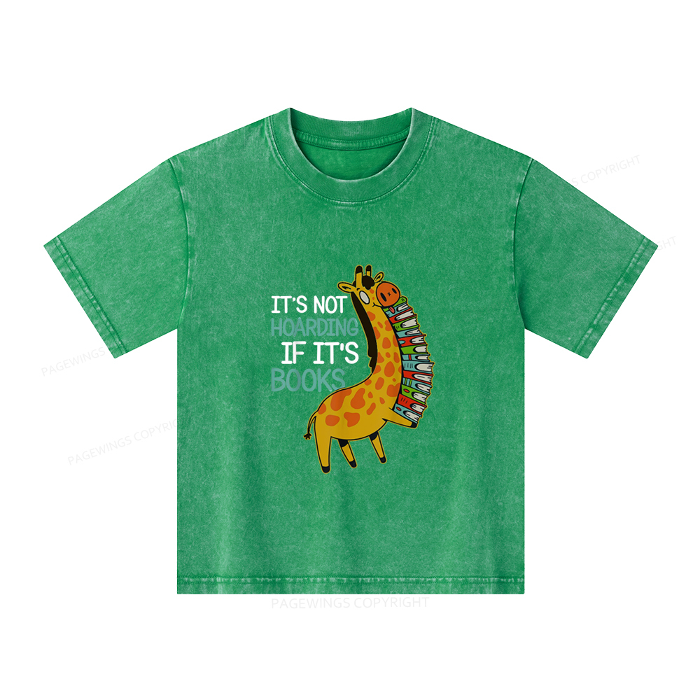 Pagewings It's Not Hoarding If It's Books Unisex Kids Washed T-shirt