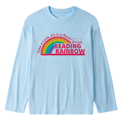 Pagewings Reading With Rainbow Unisex Lightweight Long Sleeve T-Shirt