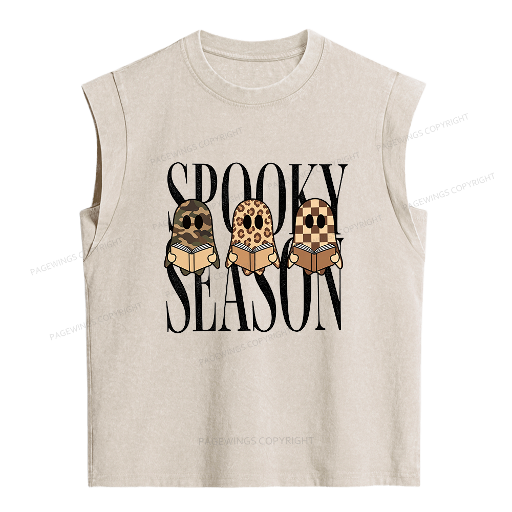 Pagewings Spooky Season Women's Washed Tank Top
