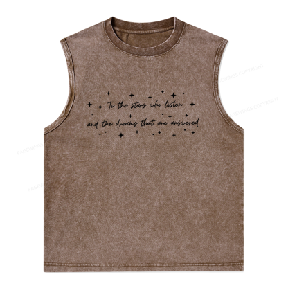 Pagewings To the Stars Who Listen Unisex Washed Tank Top