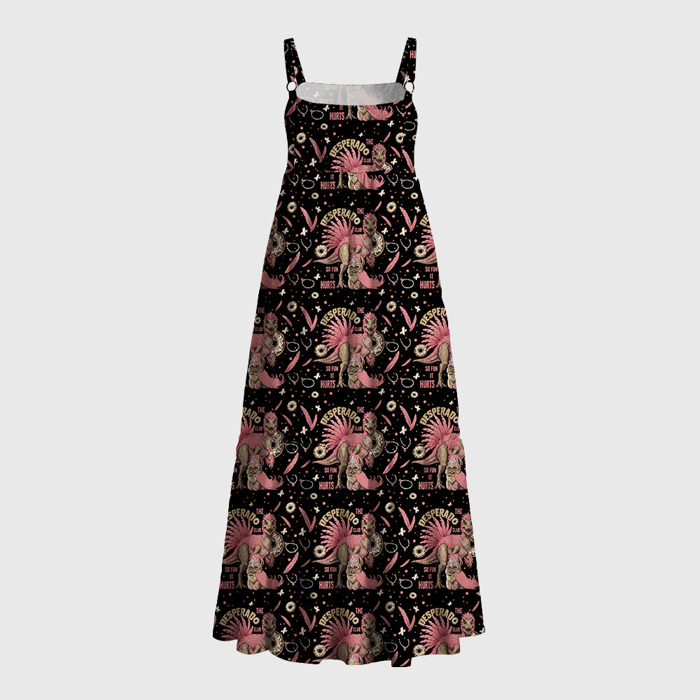 Pagewings Square Neck Sci-Fi  Lover Maxi Dress