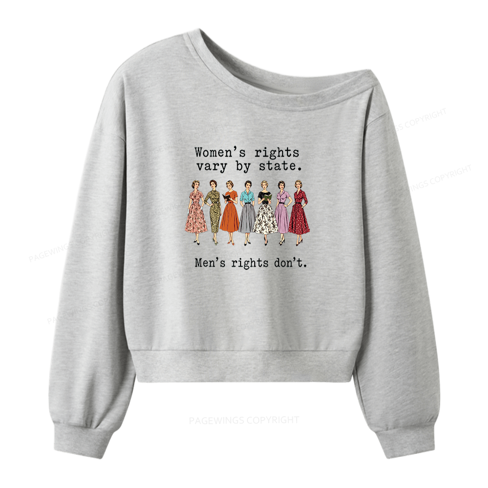 Pagewings Women's Rights Vary By State Women Off Shoulder Sweatshirt