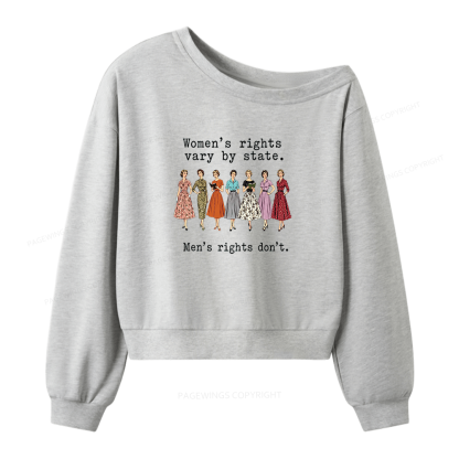 Pagewings Women's Rights Vary By State Women Off Shoulder Sweatshirt