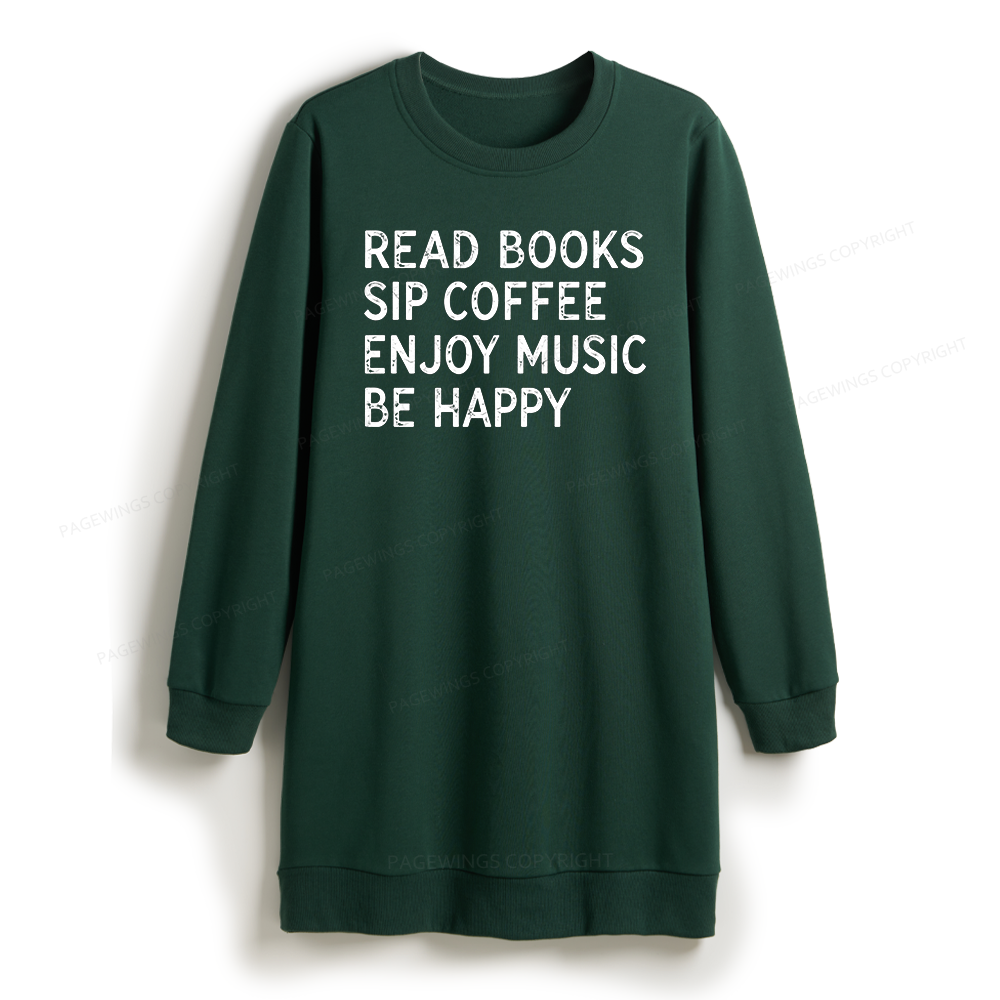 Pagewings Read Books Sip Coffee Sweatshirt Dress