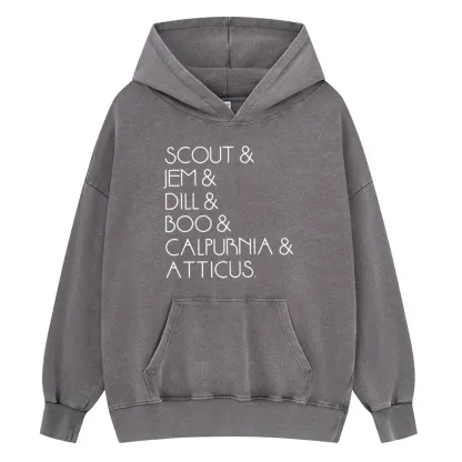Pagewings To Kill A Mockingbird Unisex Washed Hoodie