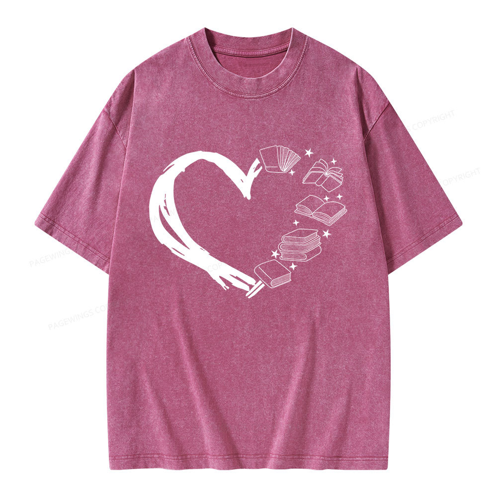 Pagewing Love of Books Unisex Washed T-shirt