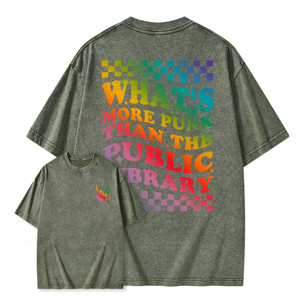 Pagewings What's More Punk Than The Public Library Unisex Washed T-shirt