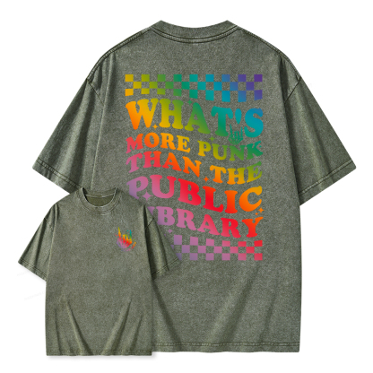 Pagewings What's More Punk Than The Public Library Unisex Washed T-shirt