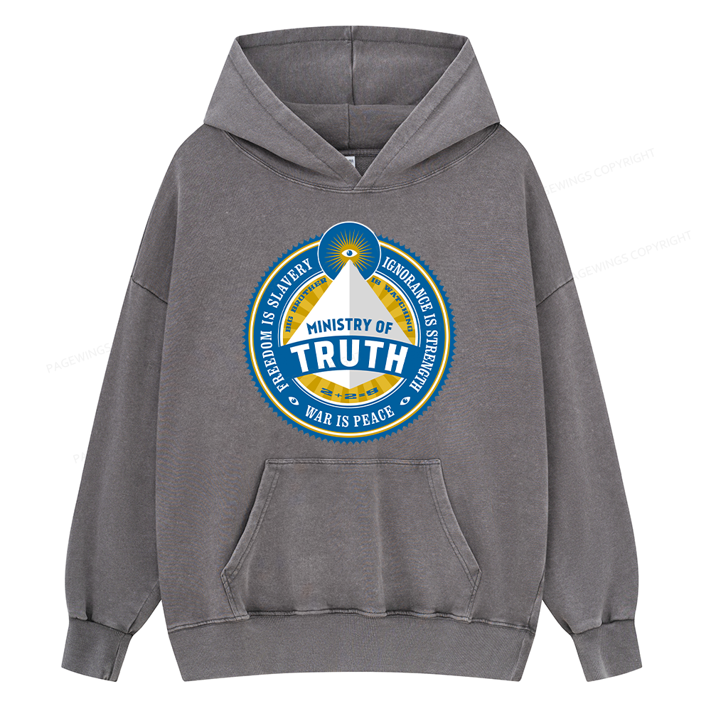 Pagewings Ministry of Truth Unisex Washed Hoodie