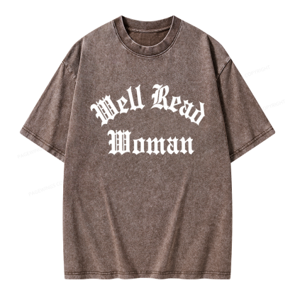 Pagewings Well Read Woman Unisex Washed T-shirt