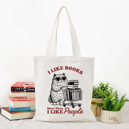 Pagewings I Like Books More Than I Like People Tote Bag