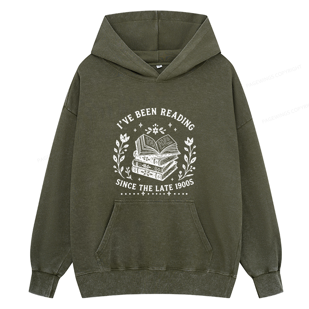 Pagewings I’ve Been Reading Since The Late 1900s Unisex Washed Hoodie