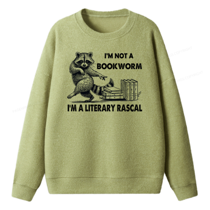 Pagewings I'm Not A Bookworm I'm A Literary Rascal Unisex Knit Sweatshirt