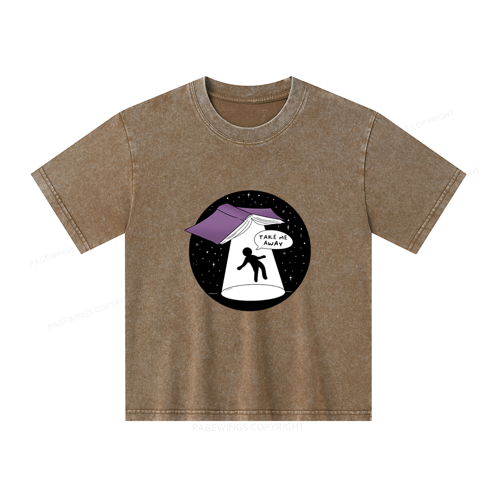 Pagewings Take Me Away Unisex Kids Washed T-shirt