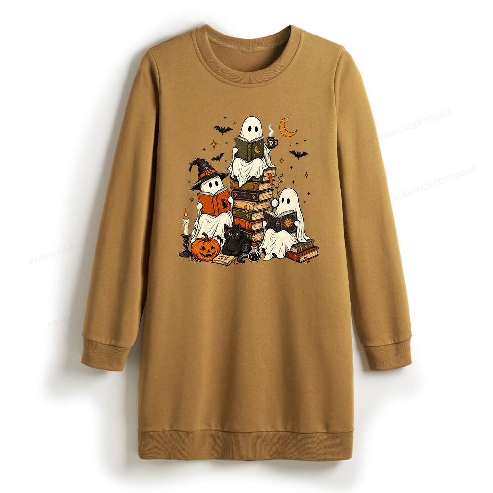 Pagewings Halloween Book Club Sweatshirt Dress