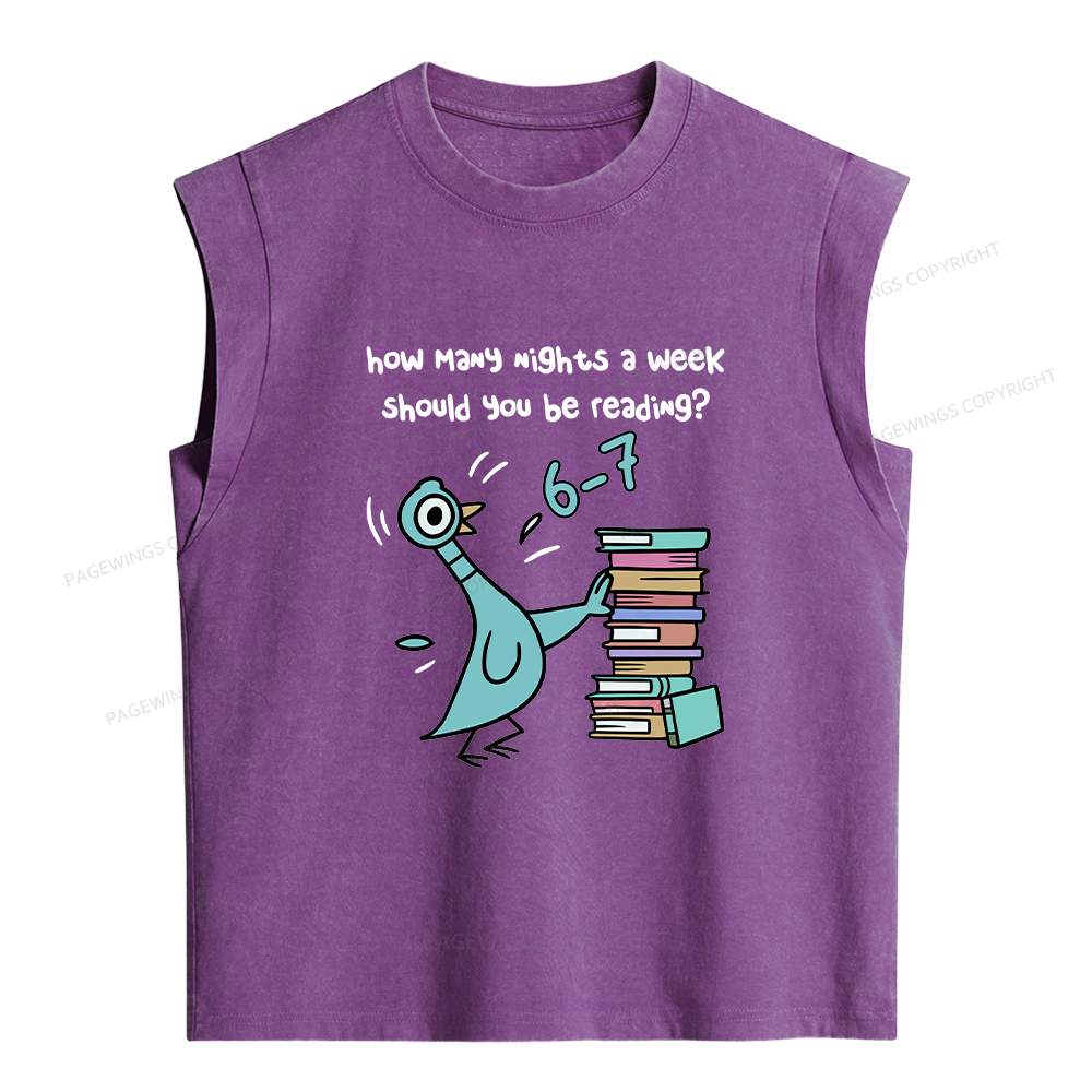 Pagewings Pigeon 6-7 Reading Women's Washed Tank Top