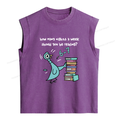 Pagewings Pigeon 6-7 Reading Women's Washed Tank Top