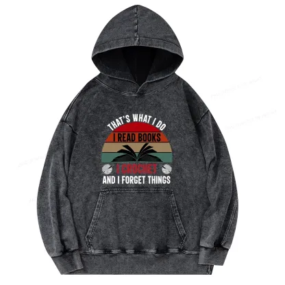 Pagewings Crochet And I Forget Things Unisex Washed Hoodie