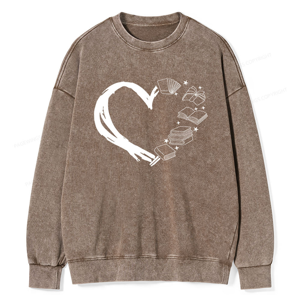 Pagewing Love of Books Unisex Washed Sweatshirt