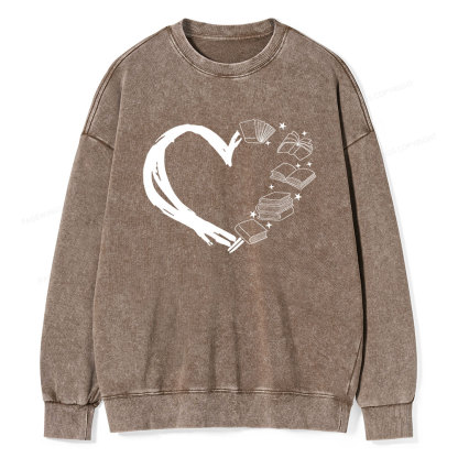 Pagewing Love of Books Unisex Washed Sweatshirt