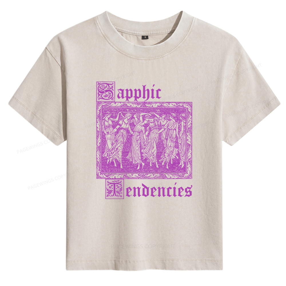 Pagewings Sapphic Tendencies Women's Washed T-shirt