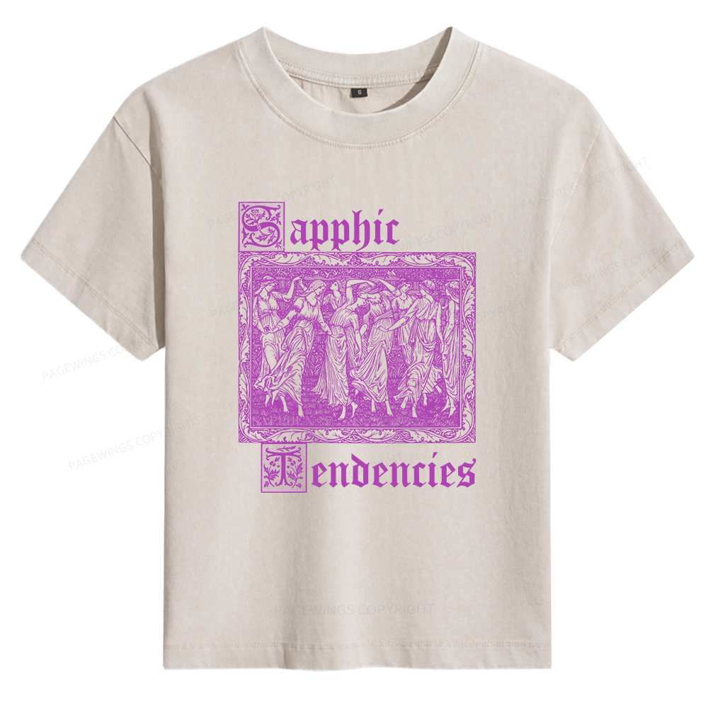 Pagewings Sapphic Tendencies Women's Washed T-shirt