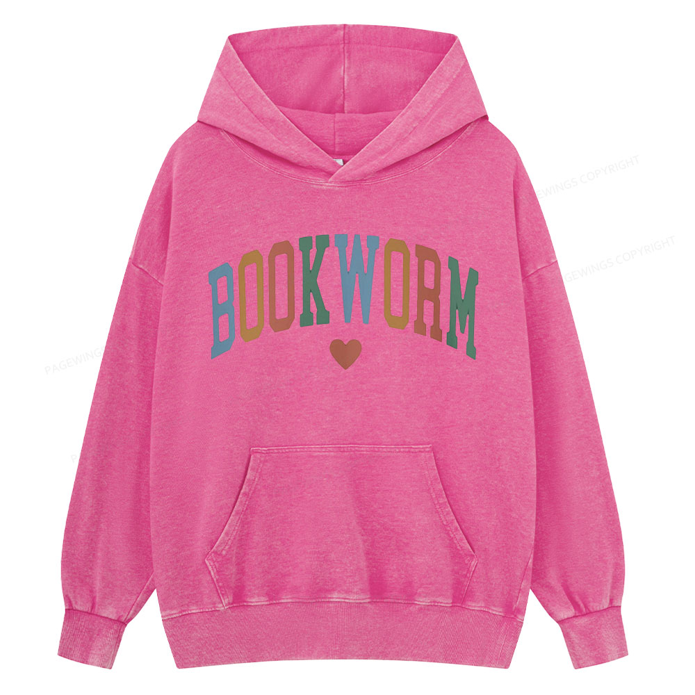 Pagewings Bookworm Unisex Washed Hoodie