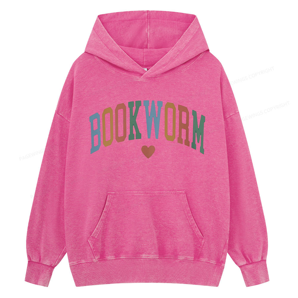 Pagewings Bookworm Unisex Washed Hoodie