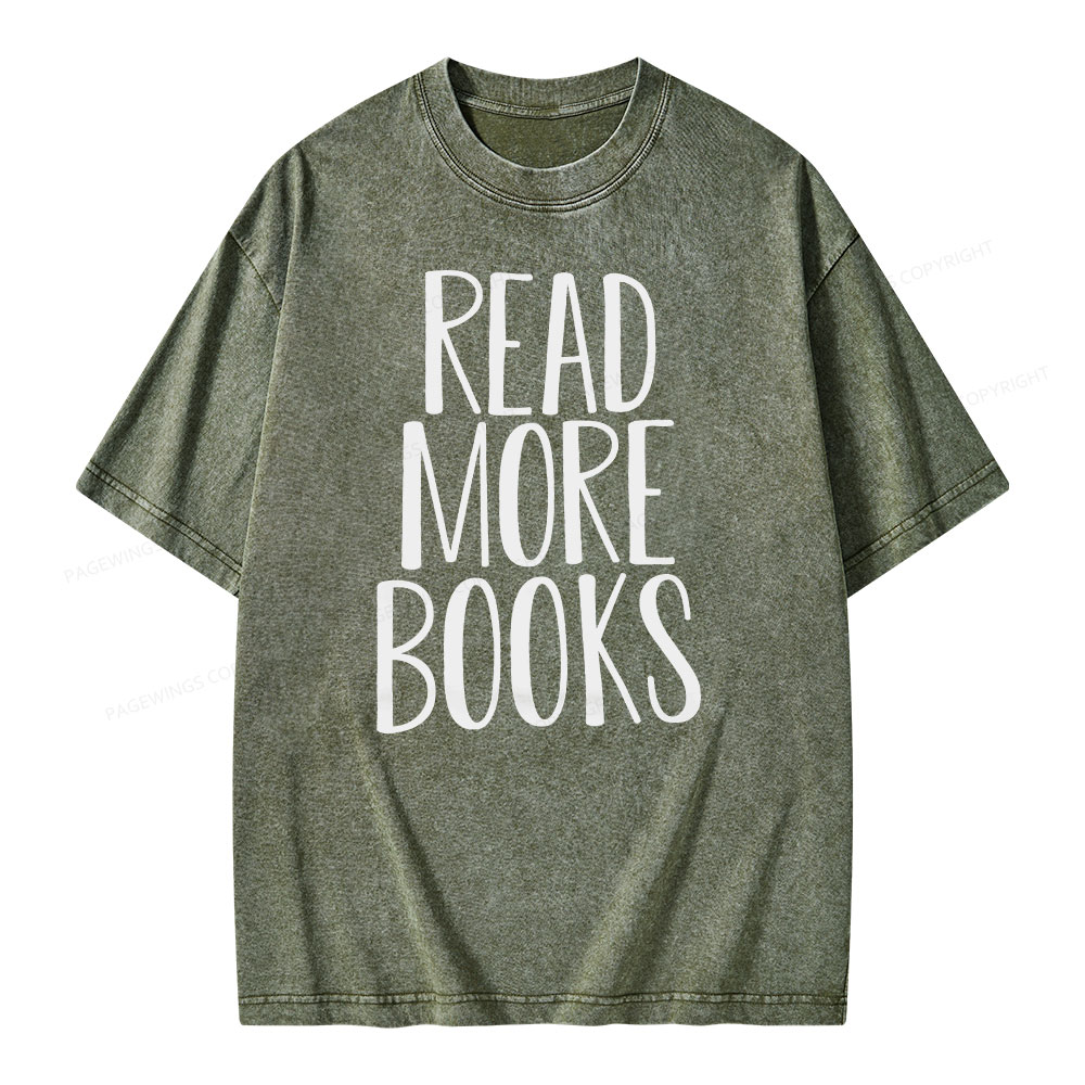 Pagewings Read More Books Unisex Washed T-shirt