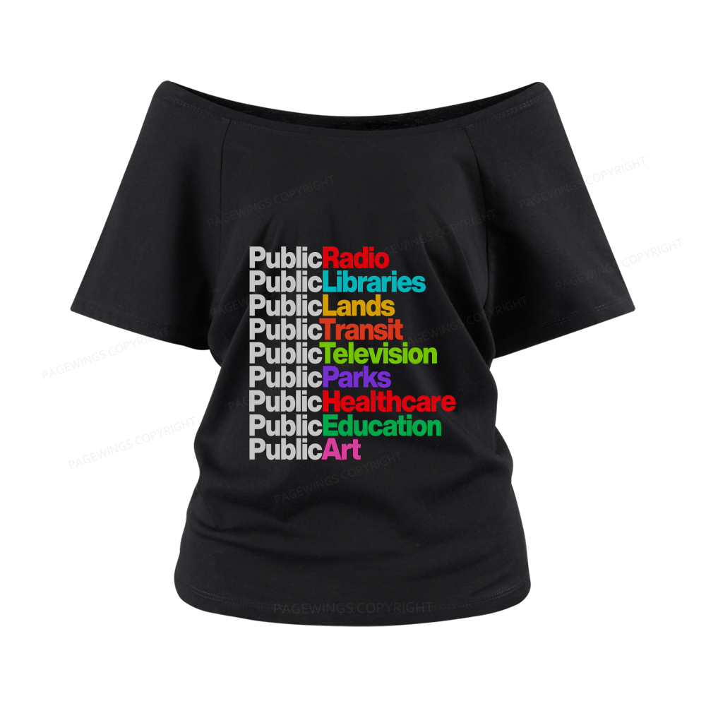 Pagewings Personalized Public Libraries Women Off Shoulder T-shirts