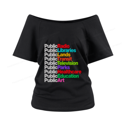 Pagewings Personalized Public Libraries Women Off Shoulder T-shirts