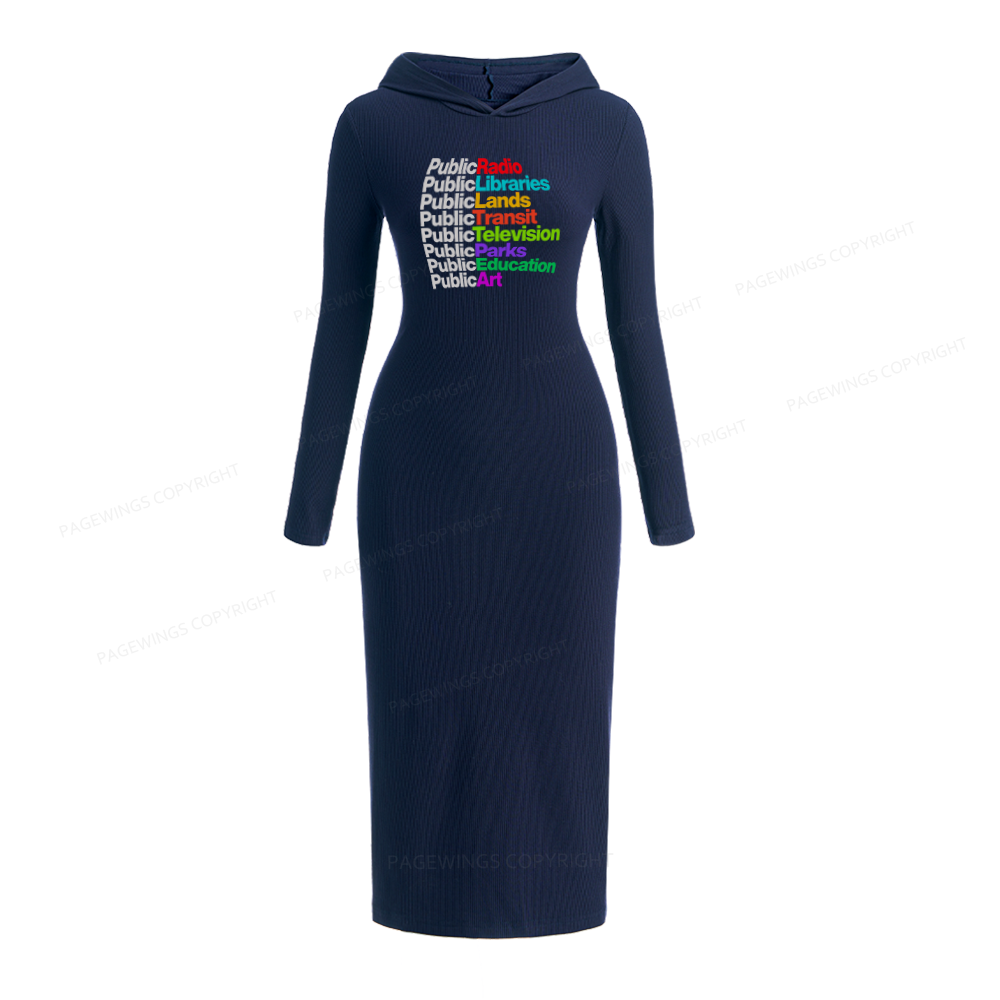 Pagewings Public Libraries Hooded Knit Dress