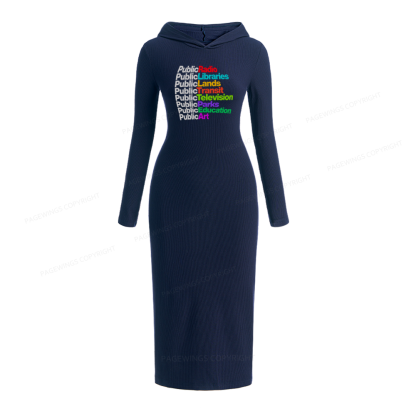 Pagewings Public Libraries Hooded Knit Dress