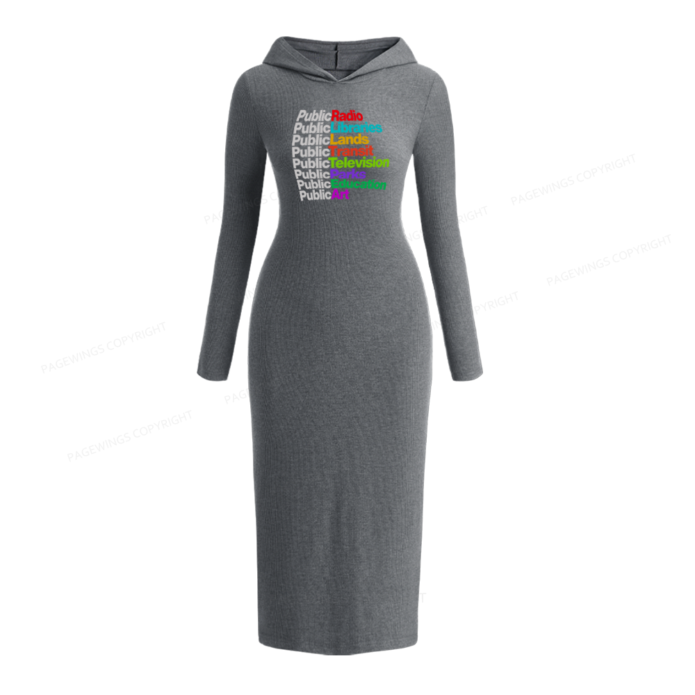 Pagewings Public Libraries Hooded Knit Dress