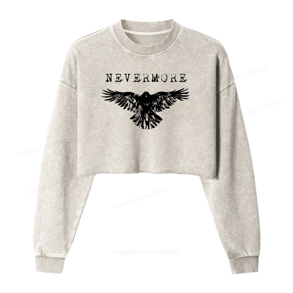 Pagewings Nevermore Washed Crop Sweatshirt