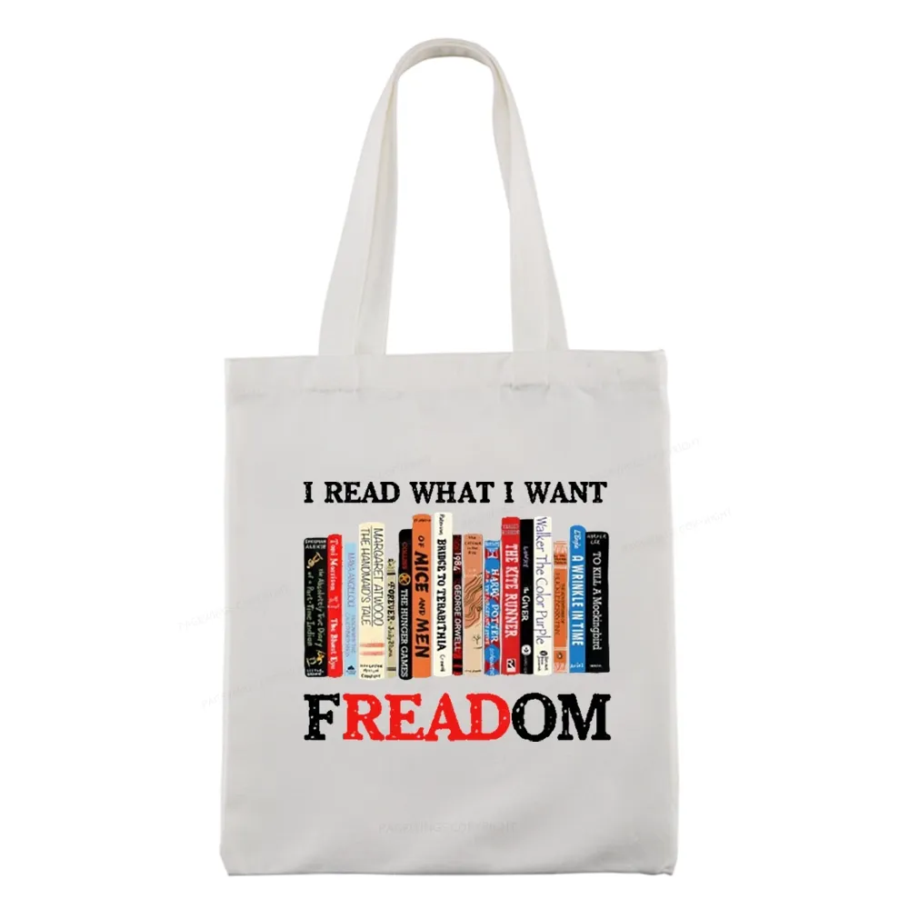 Pagewings I Read What I Want Banned Books Tote Bag
