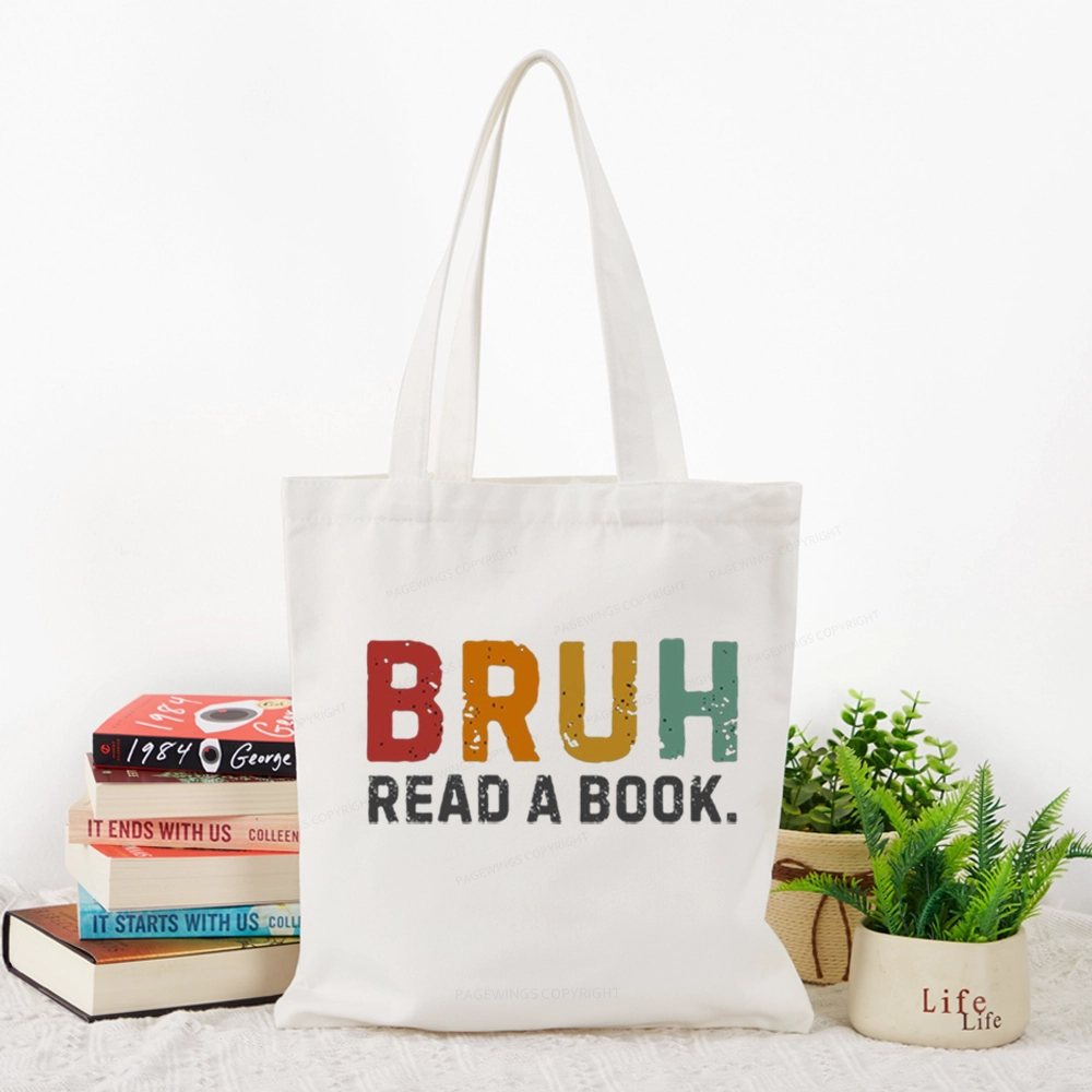 Pagewings Read A Book Bruh Tote Bag