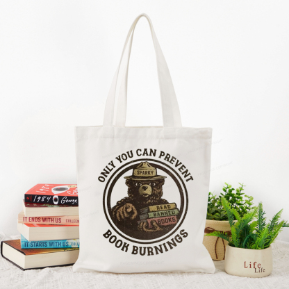 Pagewings Only You Can Prevent Book Burnings Tote Bag