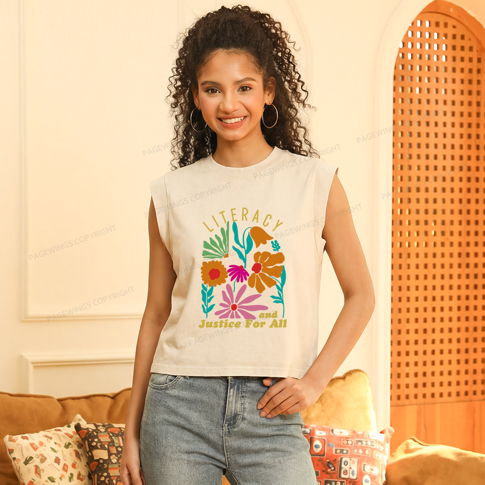 Pagewings Literacy And Justice Women's Washed Tank Top