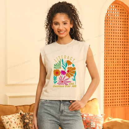 Pagewings Literacy And Justice Women's Washed Tank Top