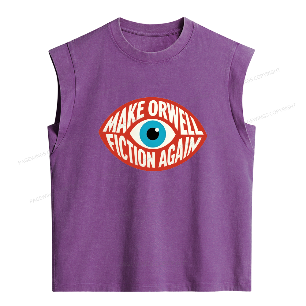 Pagewings Dystopia Quote Women's Washed Tank Top