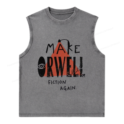Pagewings Make Orwell Fiction Again Unisex Washed Tank Top