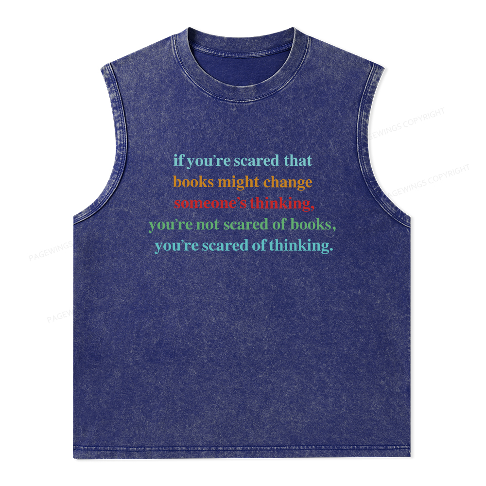 Pagewings Censorship Social Justice Shirt Booktrovert Unisex Washed Tank Top